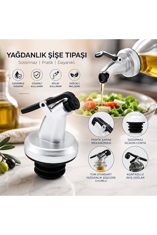 İbico İ22-145 Plastik Kilitli Kapak Yağdanlık Şişe Tıpası Gri - 100'li Paket Diğer