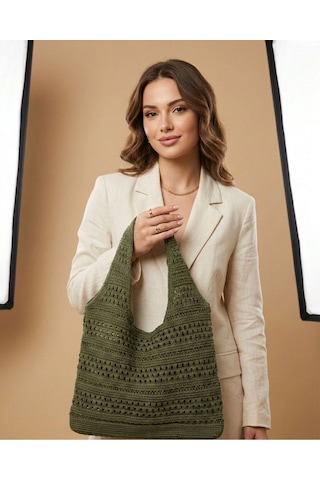 Luxetıque Kadın Plaj Çanta Model:xc21 Kahverengi