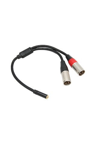 Youtek 3.5mm Dişi.stereo'dan Çift Xlr Erkek.3pin'e Dönüştürücü Kablo - Ses Kalitesi Ve Dayanıklılık - 0.3m Uzunluk
