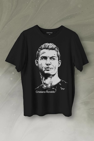 Cr7 Cristiano Ronaldo Silüet Manchester United Baskılı Tişört Unisex T-shirt 001