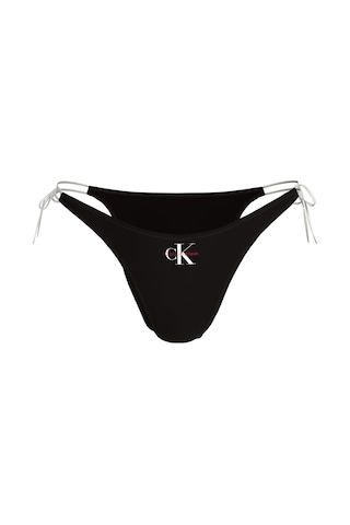 Calvin Klein Kadın Yandan Bağlamalı Logo Detaylı Siyah Bikini Altı-13582 Siyah