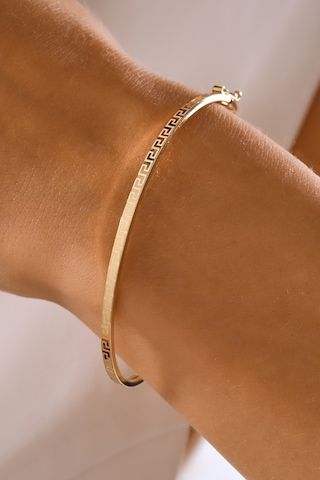 14 Ayar Altın Lazer Grek Desenli Kelepçe Bilezik - Mmblk-33034 Sarı Altın