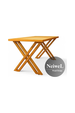 Neiwel Garden Sean Doğal Ahşap Bahçe Yemek Masası-70-100 Açık Ceviz