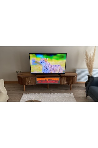 Desing Tv Sehpası 200 Cm Şömineli Ceviz