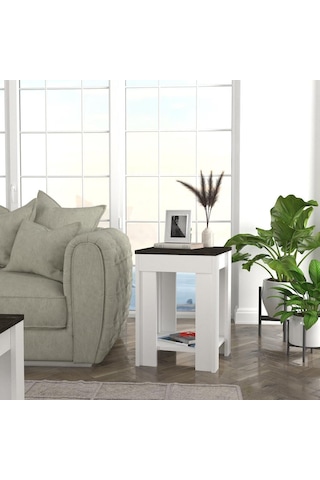 Dekorister Done Yan Sehpa Beyaz-Rebab