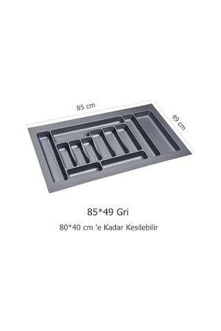 Çekmece İçi Kaşıklık ve Kepçelik Set 85 x 49 cm Gri