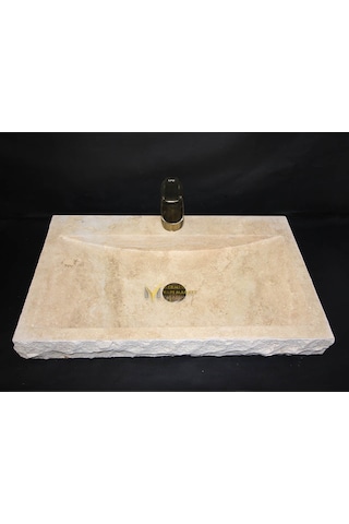 Traverten Batarya Çıkışlı Yay Patlatma Lavabo