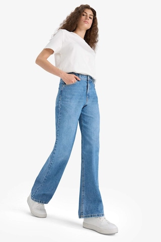 Defacto 90s Wide Leg Yüksek Bel Düz Paça Uzun Jean Pantolon F1704ax25aunm28 Mavi