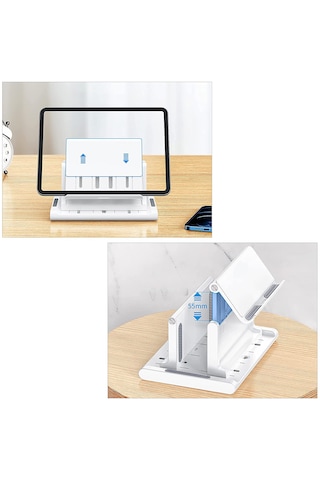 Telefon Tutuculu Laptop Macbook Uyumlu Dikey Stand-al4495 Beyaz
