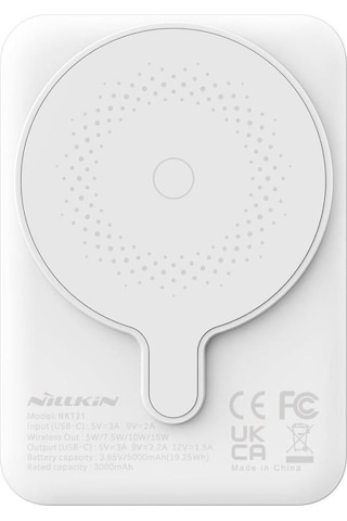 Nillkin NKT21 Magsafe 5000 mAh Taşınabilir Şarj Cihazı Powerbank Beyaz