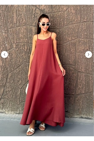 Aerobin Uzun Elbise Bordo