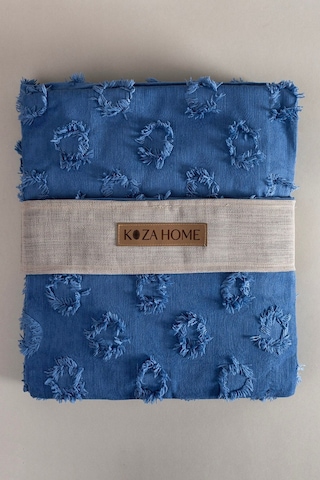 Koza Home Sitra Lacivert Çift Kişilik Püsküllü Yatak Örtüsü 230x250 2 Yastı Lacivert