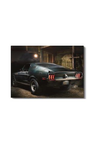 Kanvas Tablo 1968 Mustang Bullitt Nostaljik Garaj Ford Mustang Tablosu Ev Ofis Duvar Dekoru 1