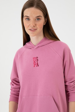 U.S. Polo Assn. Kadın Koyu Pembe Yırtmaçlı Kapüşonlu Sweatshırt 50313611-VR167