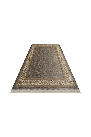 Eko Halı Isfahan Isf 03 Grey Cream Klasik Desenli Yüksek Kalite Sık Dokuma Makine Halısı