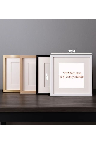 Bk Gift Yapışkanlı Sök Tak Paspartulu Klasik Kare 3lü Çerçeve-ahşap Renk, Arkadaşa Hediye, Sevgiliye Hediye, Ev Hediyesi Kobitmeyencom34578 Bk Gift