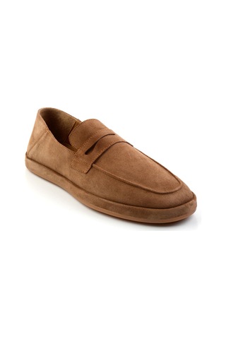 Bambi Taba Leather Erkek Loafer Ayakkabı E01589240102 Taba