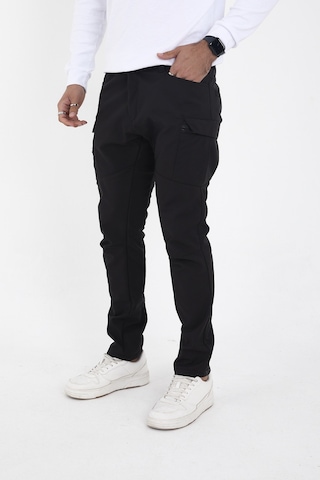 Camp Scoutland Camp592 Outdoor Softshell Su Ve Rüzgara Dayanıklı içi Polarlı Kışlık Erkek Siyah Taktik Pantolon Siyah