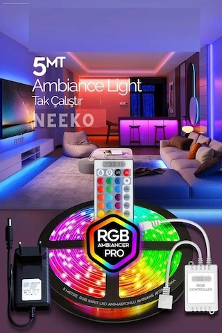 5mt Şerit Animasyonlu Tak Çalıştır Kumandalı Trafolu Rgb