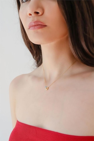 Minamis Silver Gözlü Üç Boyutlu U Harfli Kadın Kolye-2348