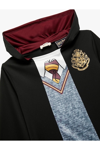 Koton Harry Potter Kostüm Elbise Lisanslı Kapşonlu Baskı Detaylı Uzun Kollu Siyah 6wkg80023ak Siyah