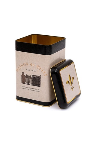 Azura Coffee Desenli Kare Metal Saklama Kabı 10.5 x 10.5 x 16 CM 1.7 L Çok Renkli