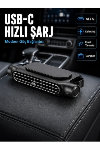 Znv Zenvia Mey İthalat Otomobil Koltuk Başlığı Fanı Güçlü Turbo Hava Akışı Sunan Araç İçi Soğutucu Znv
