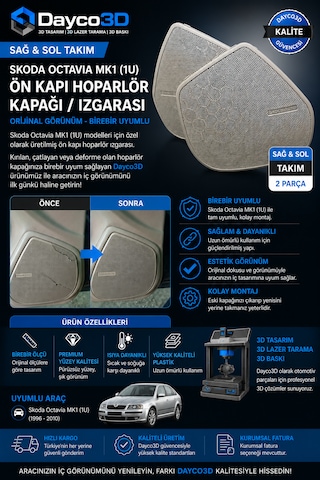 Dayco3d Skoda Octavia Mk1 1u Ön Kapı Hoparlör Izgarası / Kapı Kolonu Hoparlör Kapağı Sağ + Sol Takım 0 Dayco3d Skoda Octavia Mk1 1u Ön Kapı Hoparlör Izgarası / Kapı Kolonu Hoparlör Kapağı Sağ + Sol Takım 0
