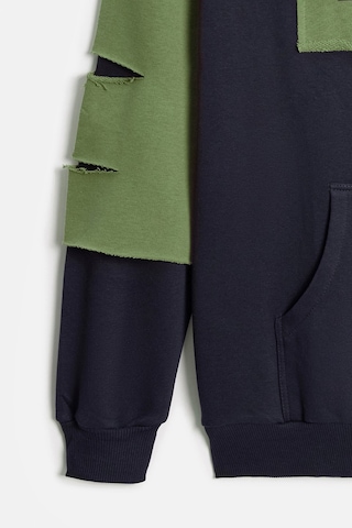 Shooter Sportwear Shooter Erkek Oversize Kapüşonlu Baskılı Kanguru Cepli Sweatshirt Lacivert - Haki