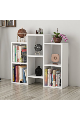 Ece Beyaz Kitaplık Dayanıklı Suntalam Modern Kitap Dolabı