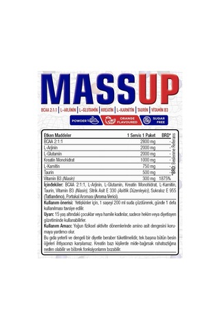 Massup Multi Aminoasit & B3 Vitamin Karışımı 30 Şaşe Sporcu Desteği