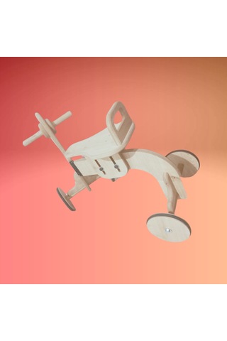 Montessori Çocuk Denge Bisikleti 2-6 Yaş Mdf At Başlık