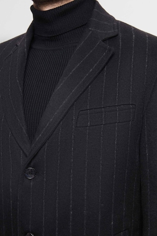 D's Damat Ds Damat Regular Fit Siyah Çizgili Yünlü Palto 1hf083220016m Siyah