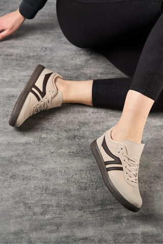Bej Ortopedik Günlük Kadın Sneaker Ayakkabı-254 Bej