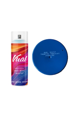 Permolit Vual Akrilik Sprey Boya Trafik Mavisi Parlak 400 Ml - Ral5017 Mavi