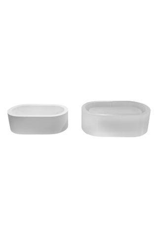 Tahtakale Toptancı Silikon 3d Oval Taş Tozu Saksı Ve Mumluk Kalıbı