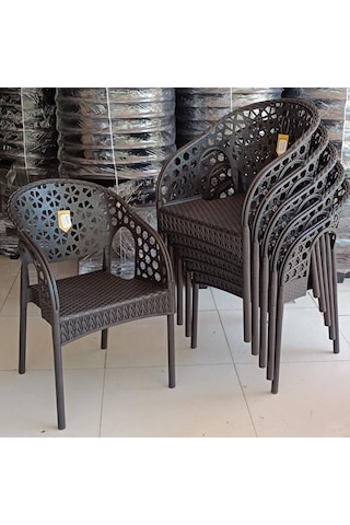 4 Kişilik Bahçe Balkon Masa Takımı 70x120 Cm Camlı Masa Set