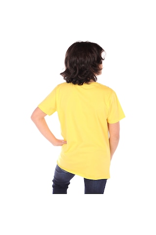 Toontoy Kids Toontoy Erkek Çocuk Baskılı Bisiklet Yaka Kısa Kollu Asimetrik Tişört Sarı