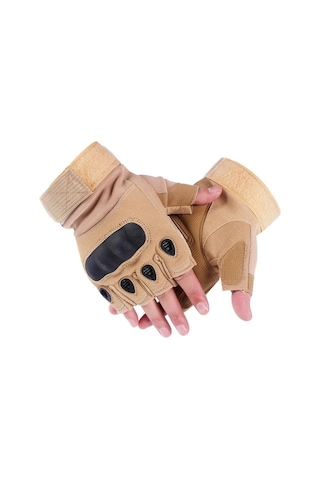 Yarım Parmak Cay222 Xl Beden Korumalı Taktik Eldiven Kahve