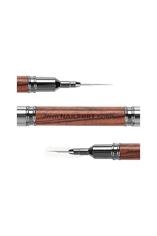 Ahşap Çift Uçlu 7-12mm Nail Art Liner Çizim Ve French Fırçası Kapaklı Wnln-07/12