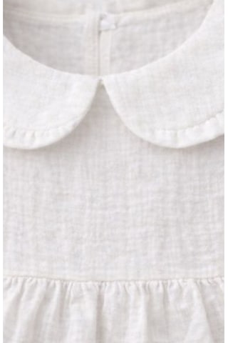 Baby Corner Bebe Yaka Fırfırlı Kız Bebek Elbise Beyaz
