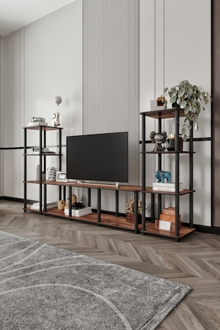 Masivo Tv Sehpa Kitaplık Madran Ceviz Ceviz