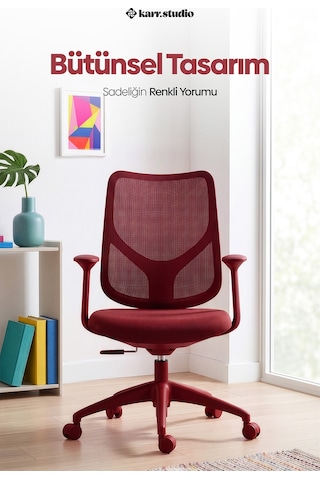 Seul Ergonomik Çalışma Sandalyesi - Kırmızı