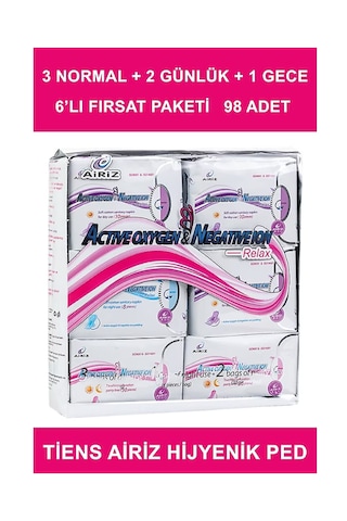 Tiens Airiz 60 Günlük + 30 Gündüz 8 Gece 6'lı Paket Hijyenik Ped Seti