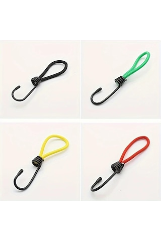 Elmpaly 4 Parça Ağır Hizmet Tipi Elastik Bağlama Kayışı - 55 Kg Çekme Dayanımı - Karavan Çadır Branda İçin