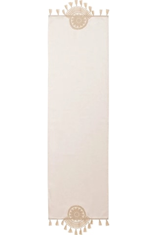 Ekru Püsküllü Runner 45x150 Cm