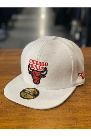 Chicago Bulls Beyaz Renk Hip Hop Snapback Rapper Cap Şapka