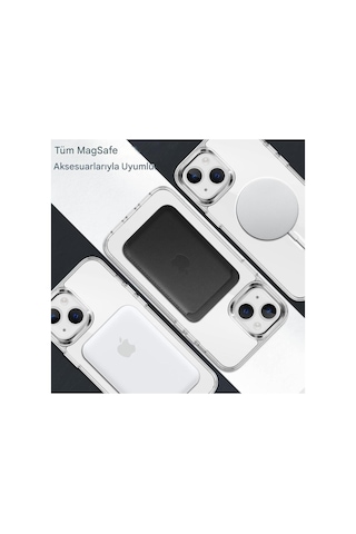 Apple iPhone Uyumlu 13 Şeffaf Magsafe Kılıf Mtl Safe
