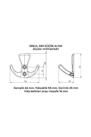 Erkul 359 Altay Küçük Askı Krom Çok Renkli