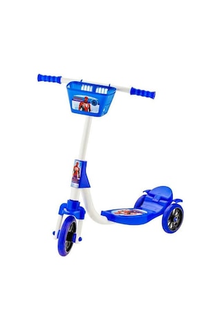 Spiderman 3 Tekerlekli Scooter - Sepetli Scooter - Frenli Scooter - Örümcek Adam Çocuk Scooter
